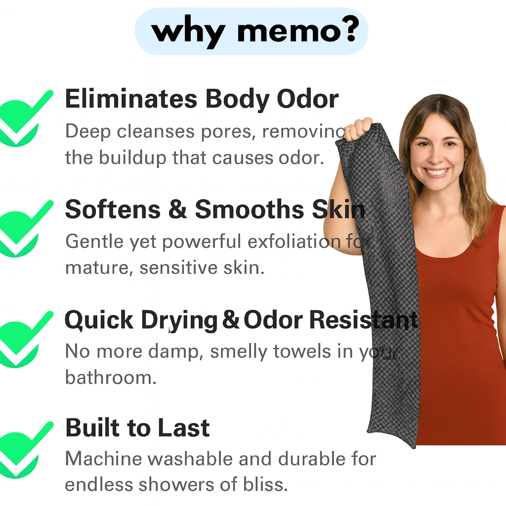 Memo® Antibacterial Exfoliating Towel